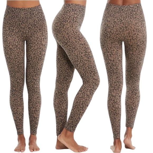 Spanx Look At Me Now Leggings in Mini Leopard Size XL Full Length Shape Wear - Picture 2 of 10